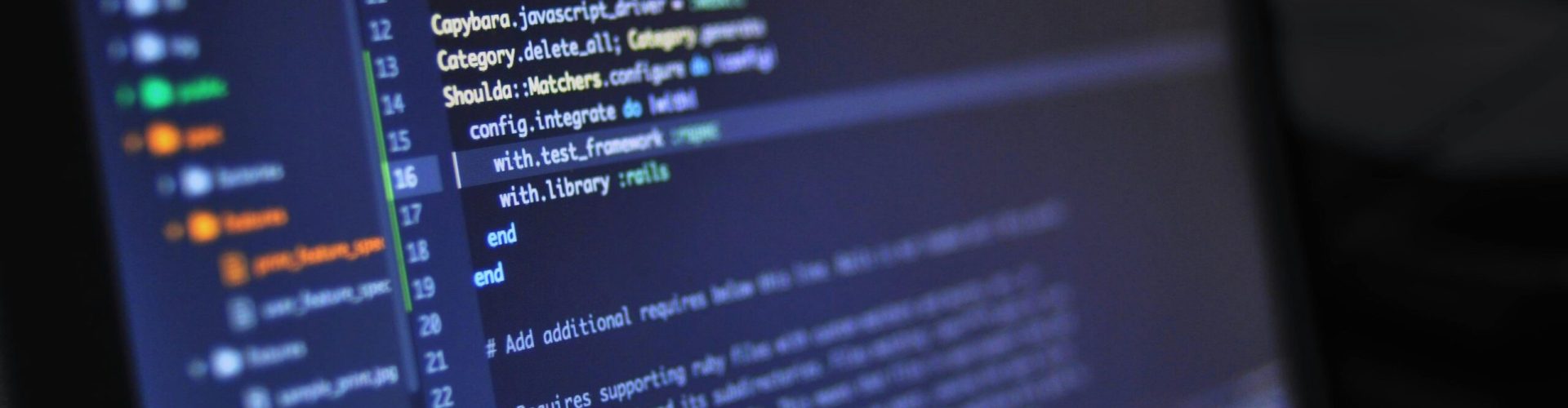 pexels-photo-546819-546819 Close-up of a computer screen displaying programming code in a dark environment.